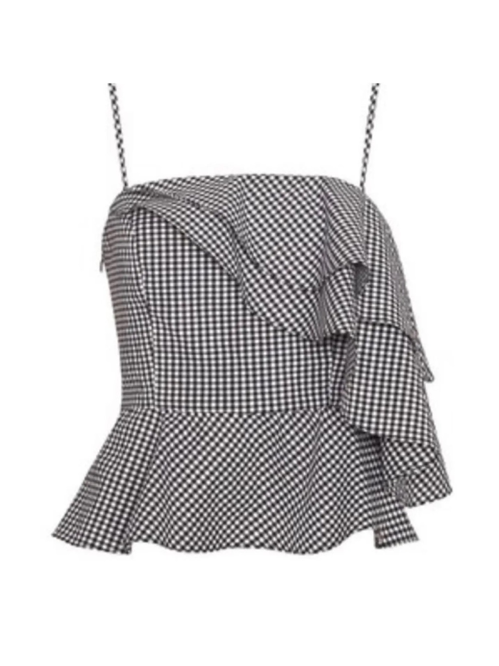 Intermix Black & White Gingham Ruffle Cami Top size small